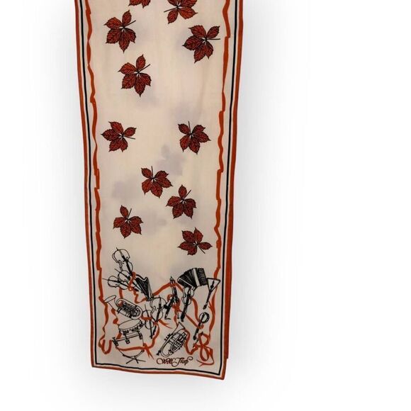 Vtg June Crutchfield Wolf Trap Scarf‎ Musical Instruments Violin Rectangle Wrap - Picture 3 of 9
